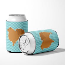 Load image into Gallery viewer, Pomeranian Checkerboard Blue Can or Bottle Hugger BB3742CC