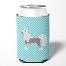 Load image into Gallery viewer, Chinese Crested Checkerboard Blue Can or Bottle Hugger BB3743CC