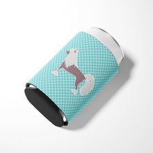Load image into Gallery viewer, Chinese Crested Checkerboard Blue Can or Bottle Hugger BB3743CC