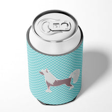 Load image into Gallery viewer, Chinese Crested Checkerboard Blue Can or Bottle Hugger BB3743CC
