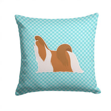 Load image into Gallery viewer, Shih Tzu Checkerboard Blue Throw Pillow - 14x14 Decorative Pillow – Art for Your Home &amp; Patio BB3746PW1414