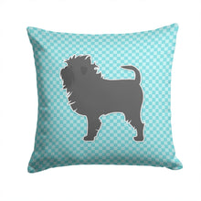 Load image into Gallery viewer, Affenpinscher Checkerboard Blue Throw Pillow - 14x14 Decorative Pillow – Art for Your Home &amp; Patio BB3748PW1414
