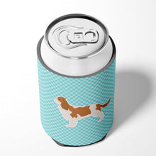 Load image into Gallery viewer, Cavalier King Charles Spaniel Checkerboard Blue Can or Bottle Hugger BB3749CC