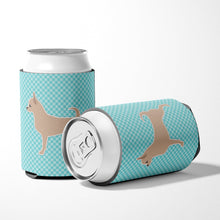 Load image into Gallery viewer, Chihuahua Checkerboard Blue Can or Bottle Hugger BB3750CC