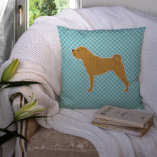 Load image into Gallery viewer, Shar Pei Checkerboard Blue Throw Pillow - 14x14 Decorative Pillow – Art for Your Home &amp; Patio BB3752PW1414