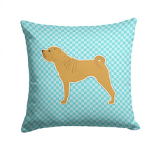 Load image into Gallery viewer, Shar Pei Checkerboard Blue Throw Pillow - 14x14 Decorative Pillow – Art for Your Home &amp; Patio BB3752PW1414