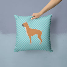 Load image into Gallery viewer, Boxer Checkerboard Blue Throw Pillow - 14x14 Decorative Pillow – Art for Your Home &amp; Patio BB3753PW1414