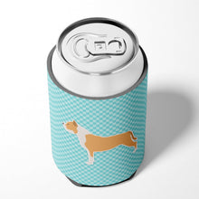 Load image into Gallery viewer, Staffordshire Bull Terrier Checkerboard Blue Can or Bottle Hugger BB3754CC