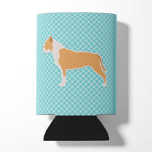 Load image into Gallery viewer, Staffordshire Bull Terrier Checkerboard Blue Can or Bottle Hugger BB3754CC