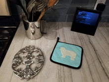 Load image into Gallery viewer, Komondor Checkerboard Blue Pot Holders - Set of 2 - Heat-Resistant Kitchen Essentials BB3755PTHD