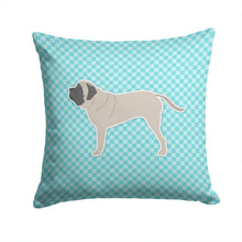 Load image into Gallery viewer, English Mastiff Checkerboard Blue Throw Pillow - 14x14 Decorative Pillow – Art for Your Home &amp; Patio BB3756PW1414
