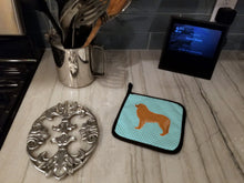 Load image into Gallery viewer, Leonberger Checkerboard Blue Pot Holders - Set of 2 - Heat-Resistant Kitchen Essentials BB3758PTHD