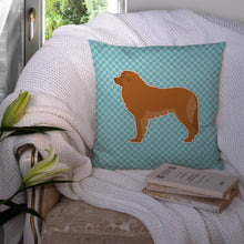 Load image into Gallery viewer, Leonberger Checkerboard Blue Throw Pillow - 14x14 Decorative Pillow – Art for Your Home &amp; Patio BB3758PW1414