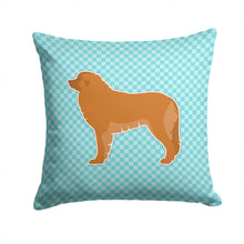 Load image into Gallery viewer, Leonberger Checkerboard Blue Throw Pillow - 14x14 Decorative Pillow – Art for Your Home &amp; Patio BB3758PW1414