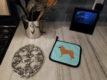 Load image into Gallery viewer, Belgian Shepherd Checkerboard Blue Pot Holders - Set of 2 - Heat-Resistant Kitchen Essentials BB3761PTHD
