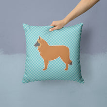 Load image into Gallery viewer, Belgian Shepherd Checkerboard Blue Throw Pillow - 14x14 Decorative Pillow – Art for Your Home &amp; Patio BB3761PW1414