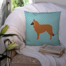 Load image into Gallery viewer, Belgian Shepherd Checkerboard Blue Throw Pillow - 14x14 Decorative Pillow – Art for Your Home &amp; Patio BB3761PW1414