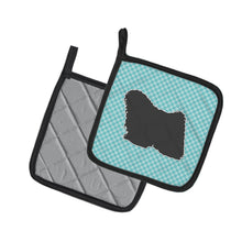 Load image into Gallery viewer, Puli Checkerboard Blue Pot Holders - Set of 2 - Heat-Resistant Kitchen Essentials BB3763PTHD