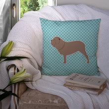 Load image into Gallery viewer, Neapolitan Mastiff Checkerboard Blue Throw Pillow - 14x14 Decorative Pillow – Art for Your Home &amp; Patio BB3765PW1414