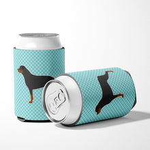 Load image into Gallery viewer, Rottweiler Checkerboard Blue Can or Bottle Hugger BB3766CC