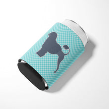 Load image into Gallery viewer, Portuguese Water Dog Checkerboard Blue Can or Bottle Hugger BB3768CC
