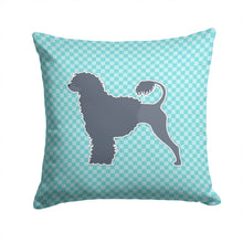 Load image into Gallery viewer, Portuguese Water Dog Checkerboard Blue Throw Pillow - 14x14 Decorative Pillow – Art for Your Home &amp; Patio BB3768PW1414