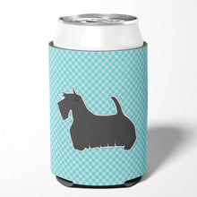 Load image into Gallery viewer, Scottish Terrier Checkerboard Blue Can or Bottle Hugger BB3769CC