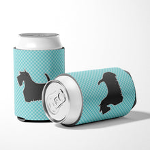 Load image into Gallery viewer, Scottish Terrier Checkerboard Blue Can or Bottle Hugger BB3769CC