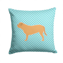 Load image into Gallery viewer, Dogue de Bordeaux Checkerboard Blue Throw Pillow - 14x14 Decorative Pillow – Art for Your Home &amp; Patio BB3770PW1414