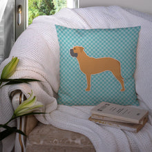 Load image into Gallery viewer, Bullmastiff Checkerboard Blue Throw Pillow - 14x14 Decorative Pillow – Art for Your Home &amp; Patio BB3771PW1414