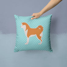 Load image into Gallery viewer, Akita Checkerboard Blue Throw Pillow - 14x14 Decorative Pillow – Art for Your Home &amp; Patio BB3772PW1414