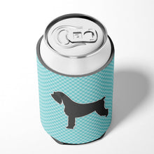 Load image into Gallery viewer, Giant Schnauzer Checkerboard Blue Can or Bottle Hugger BB3773CC