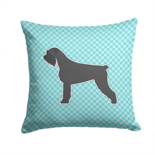 Load image into Gallery viewer, Giant Schnauzer Checkerboard Blue Throw Pillow - 14x14 Decorative Pillow – Art for Your Home &amp; Patio BB3773PW1414