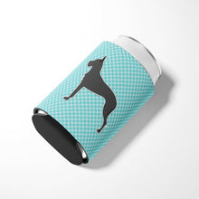 Load image into Gallery viewer, Great Dane Checkerboard Blue Can or Bottle Hugger BB3775CC