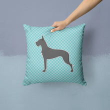 Load image into Gallery viewer, Great Dane Checkerboard Blue Throw Pillow - 14x14 Decorative Pillow – Art for Your Home &amp; Patio BB3775PW1414