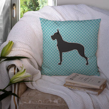 Load image into Gallery viewer, Great Dane Checkerboard Blue Throw Pillow - 14x14 Decorative Pillow – Art for Your Home &amp; Patio BB3775PW1414