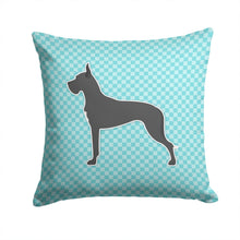 Load image into Gallery viewer, Great Dane Checkerboard Blue Throw Pillow - 14x14 Decorative Pillow – Art for Your Home &amp; Patio BB3775PW1414