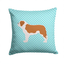Load image into Gallery viewer, Saint Bernard Checkerboard Blue Throw Pillow - 14x14 Decorative Pillow – Art for Your Home &amp; Patio BB3776PW1414