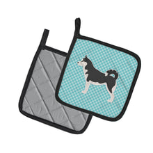Load image into Gallery viewer, Siberian Husky Checkerboard Blue Pot Holders - Set of 2 - Heat-Resistant Kitchen Essentials BB3780PTHD