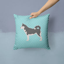 Load image into Gallery viewer, Siberian Husky Checkerboard Blue Throw Pillow - 14x14 Decorative Pillow – Art for Your Home &amp; Patio BB3780PW1414