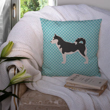 Load image into Gallery viewer, Siberian Husky Checkerboard Blue Throw Pillow - 14x14 Decorative Pillow – Art for Your Home &amp; Patio BB3780PW1414