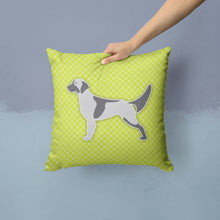 Load image into Gallery viewer, English Setter Checkerboard Green Throw Pillow - 14x14 Decorative Pillow – Art for Your Home &amp; Patio BB3781PW1414