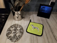 Load image into Gallery viewer, Dalmatian Checkerboard Green Pot Holders - Set of 2 - Heat-Resistant Kitchen Essentials BB3783PTHD