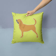 Load image into Gallery viewer, Bloodhound Checkerboard Green Throw Pillow - 14x14 Decorative Pillow – Art for Your Home &amp; Patio BB3784PW1414