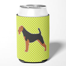 Load image into Gallery viewer, Welsh Terrier Checkerboard Green Can or Bottle Hugger BB3785CC