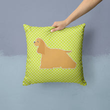 Load image into Gallery viewer, Cocker Spaniel Checkerboard Green Throw Pillow - 14x14 Decorative Pillow – Art for Your Home &amp; Patio BB3786PW1414