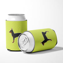 Load image into Gallery viewer, Toy Fox Terrier Checkerboard Green Can or Bottle Hugger BB3787CC