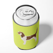 Load image into Gallery viewer, Grand Basset Griffon Vendeen Checkerboard Green Can or Bottle Hugger BB3790CC