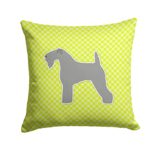 Load image into Gallery viewer, Kerry Blue Terrier Checkerboard Green Throw Pillow - 14x14 Decorative Pillow – Art for Your Home &amp; Patio BB3792PW1414