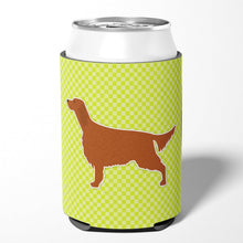 Load image into Gallery viewer, Irish Setter Checkerboard Green Can or Bottle Hugger BB3793CC